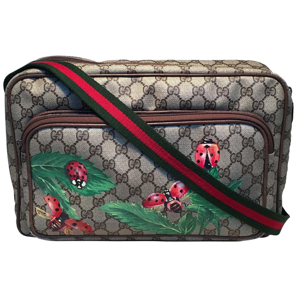 GUCCI Vintage Monogram Customized Ladybug Reporter Messenger Shoulder Bag